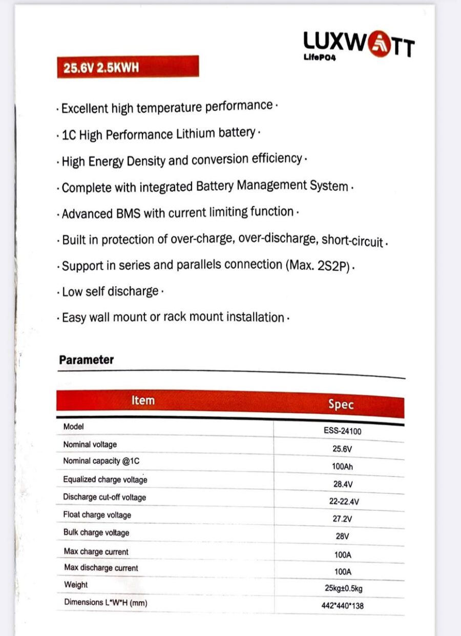 2.5KWH Luxwatt Lithium - Image 4